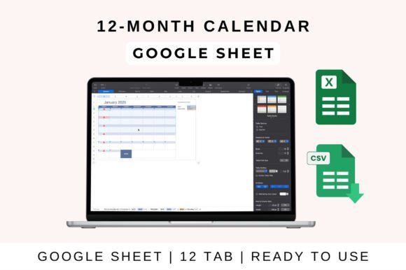 12-Month Calendar Template