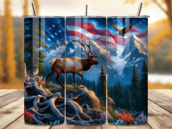 American Flag Elk Mountain Tumbler Wrap: A Unique Design for Personal and Business Use