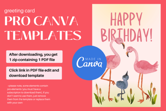 Birthday Card with Flamingo Canva PRO: A Creative and Efficient Solution for Custom Greetings