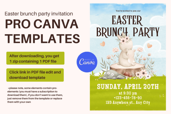 Easter Party Invitation Canva Template