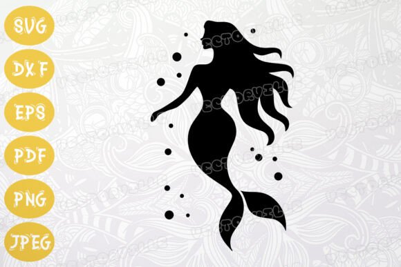 Elegant Mermaid Silhouette SVG Clipart: A Magical Addition to Your Creative Projects