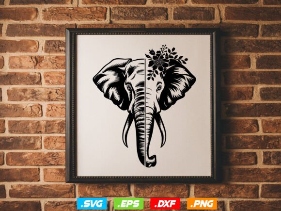 Floral Elephant Face Svg, Animal Svg: A Versatile Digital Art Solution