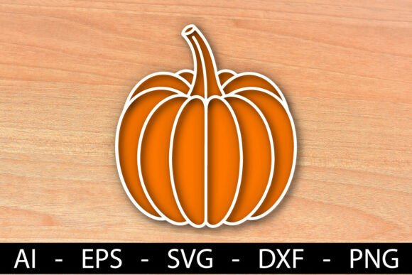 Laser Cut Orange Pumpkin Decor