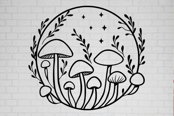 Moon with Mushroom Svg and Mystical Moon Svg: A Unique Digital Art Option