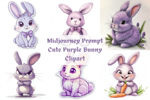 Prompt for Cute Purple Bunny Clipart