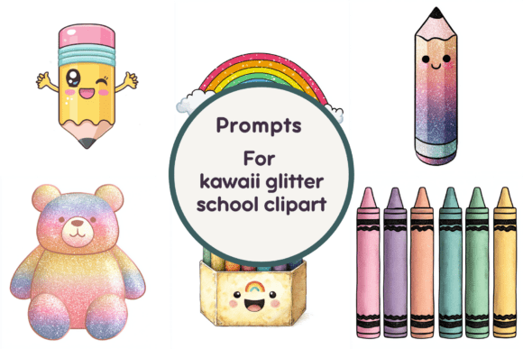 Prompt Forkawaii Glitter School Clipart: A Cute and Creative Resource for Educators and Designers