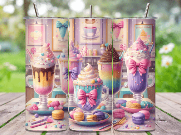 Rainbow Pastel Iced Coffee Tumbler Wrap