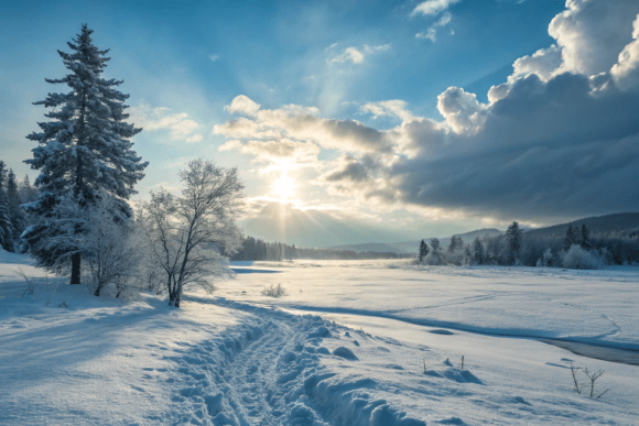 Snow and Sun Background Design for Creative and Practical Applications