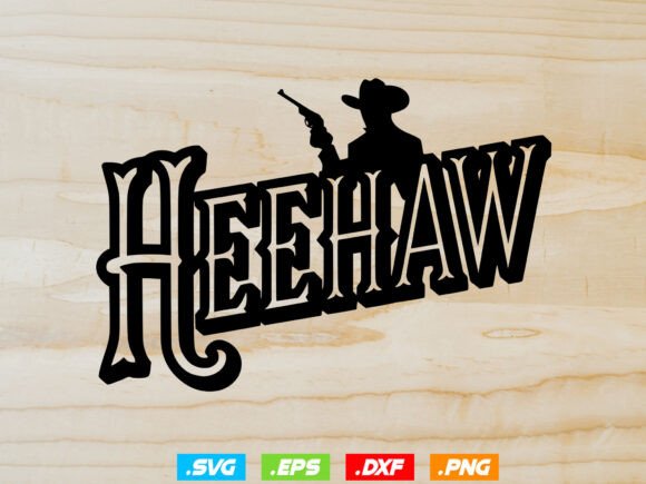 Step into the Wild West with the Heehaw Typography T-shirt Design, Cowboy Western