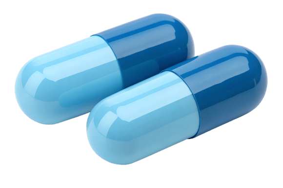 Two Blue Capsules Isolated on Transparent: A Versatile Visual Asset for Modern Design